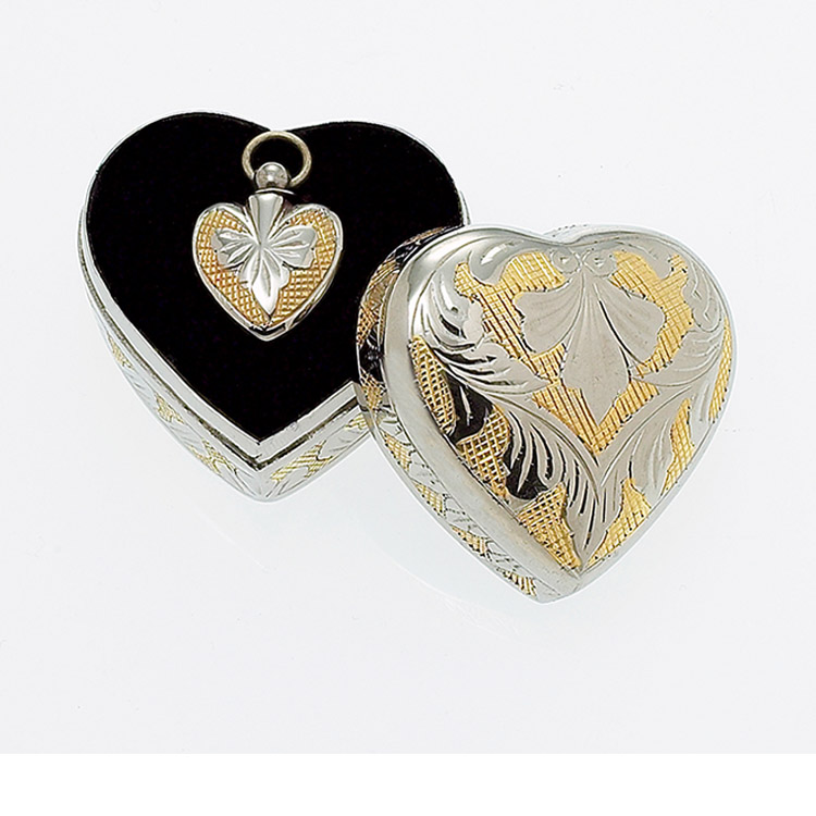 Sculpted Brass Heart 2-Tone with Sculpted Case