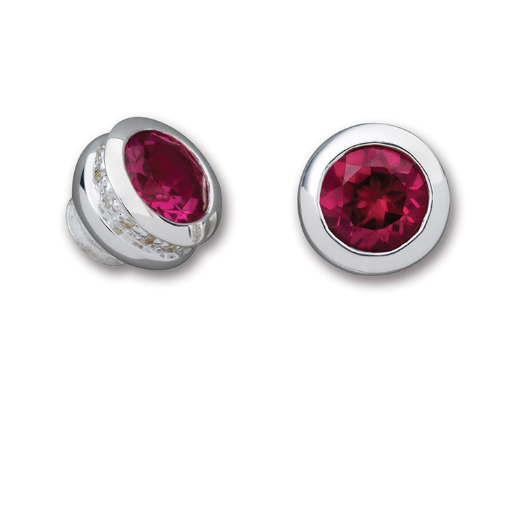 Simulated Ruby Clubic Zirconium Pav&#233; End Cap