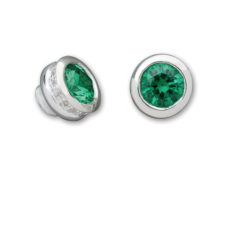 Simulated Emerald CZ Pav&#233; End Cap