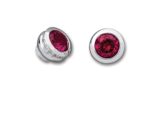 Simulated Ruby Clubic Zirconium Pav&#233; End Cap