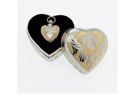 Sculpted Brass Heart 2-Tone with Sculpted Case