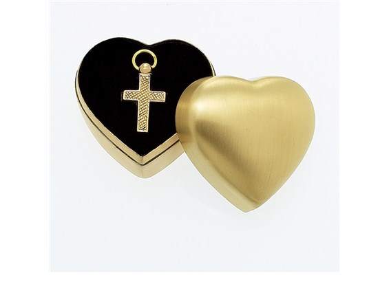 Sculpted Brass Cross with Plain Case