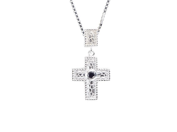 Pebbled Cross and Bale Pendant
