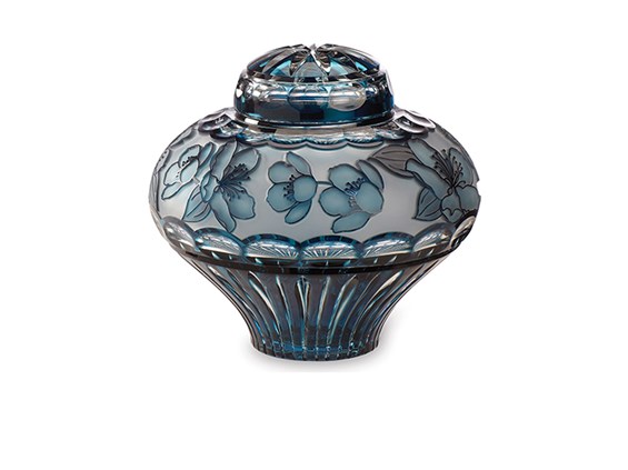 Crystal Lily Azure Blue Urn