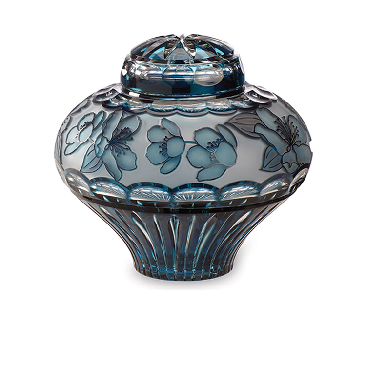 Crystal Lily Azure Blue Urn