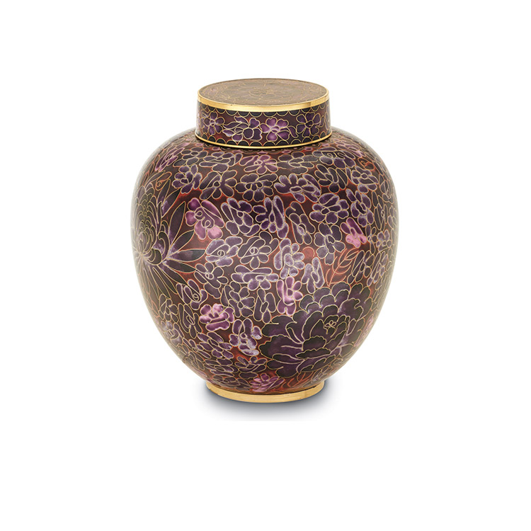 Lilac Cloisonne Urn