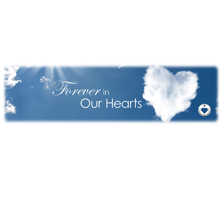 Forever in our Hearts-Cloud Image for burial vaults