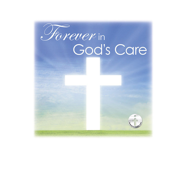 Forever in God&#39;s Care-Cross in Sky Image for urn vaults