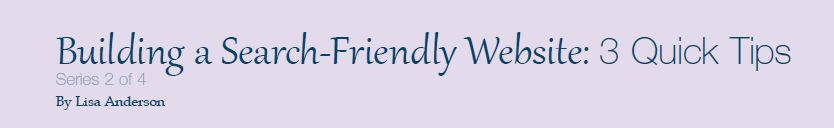 Building a Search-Friendly Website: